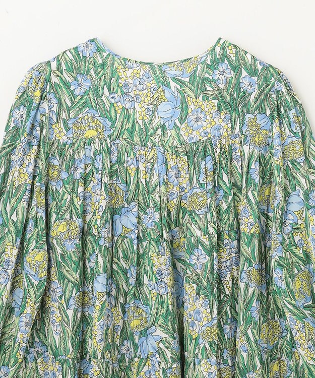 GRACE CONTINENTAL フラワープリントティアードミニワンピース グリーン