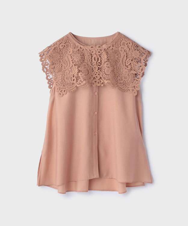 GRACE CONTINENTAL パターンレースカラーブラウス ピンク