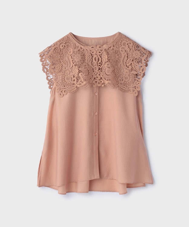 GRACE CONTINENTAL パターンレースカラーブラウス ピンク