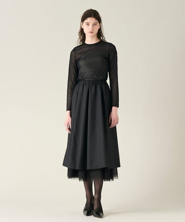 GRACE CONTINENTAL チュールシアートップ ブラック