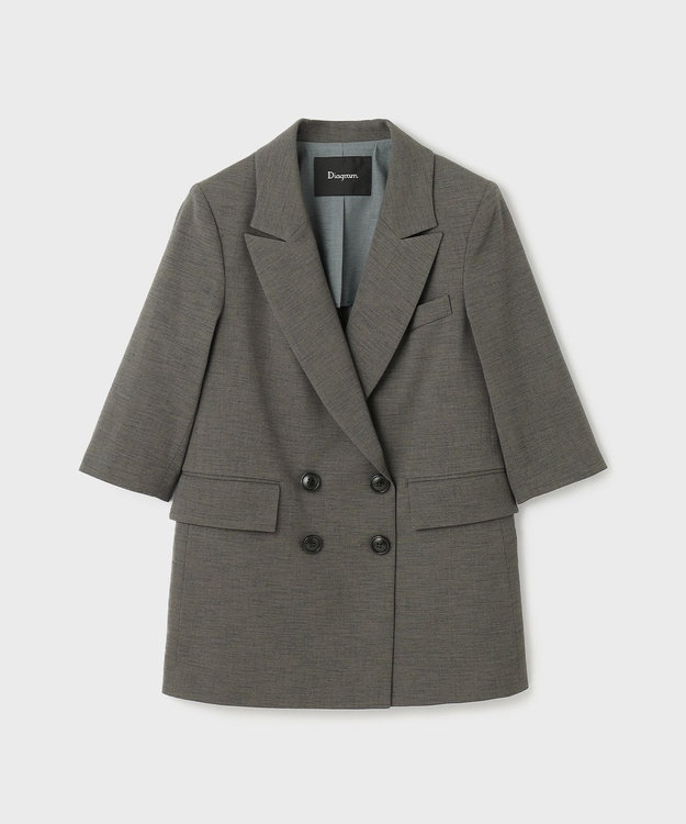 GRACE CONTINENTAL スラブストレッチテーラージャケット チャコール