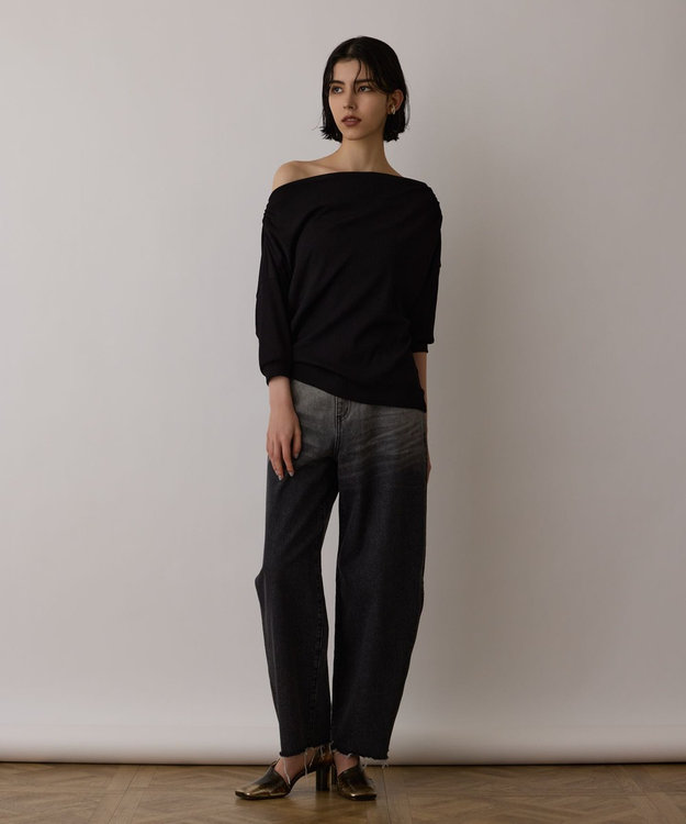 GRACE CONTINENTAL ドレープカットトップ ブラック