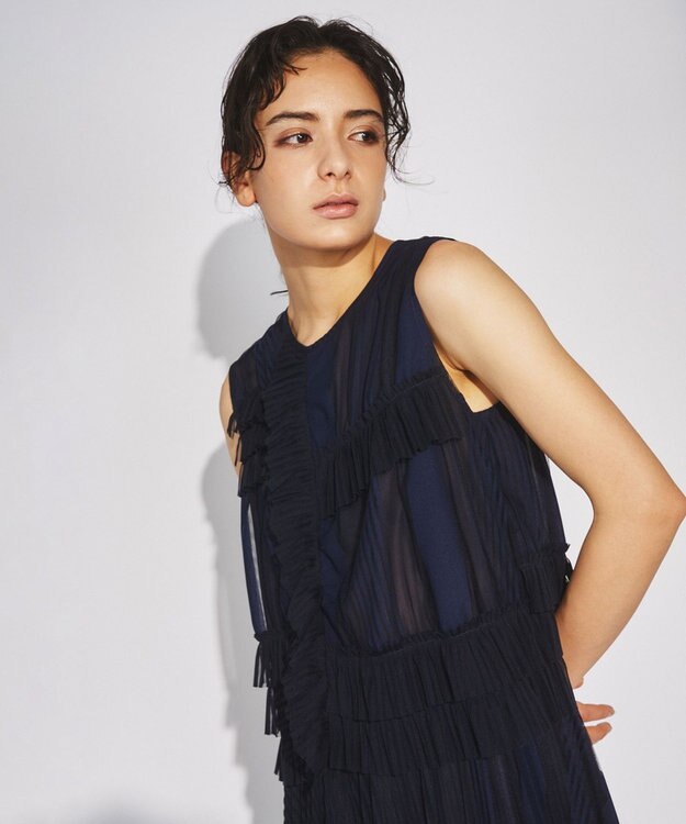 GRACE CONTINENTAL ノースリーブドレス バイカラーノースリーブワンピース / GRACE CONTINENTAL | GRACE