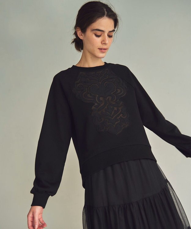 GRACE CONTINENTAL オーナメントカットトップ ブラック