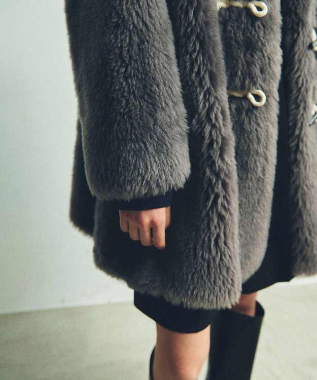 GRACE CONTINENTAL ウールボアショートコート チャコール