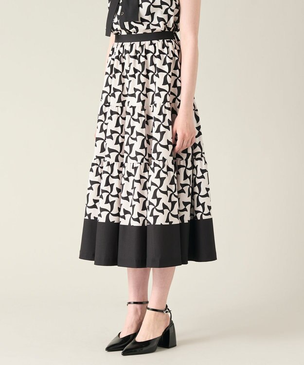 GRACE CONTINENTAL リボンプリントスカート キナリ