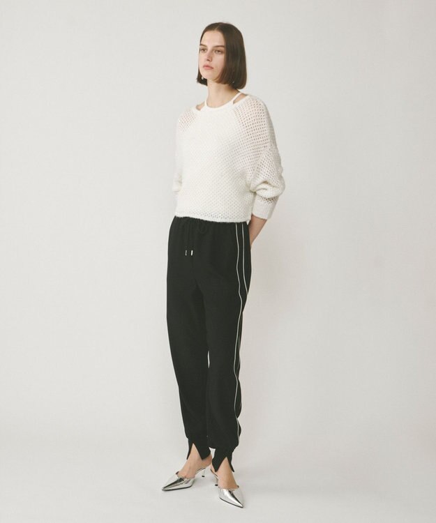 GRACE CONTINENTAL スパンメッシュニットトップ ホワイト