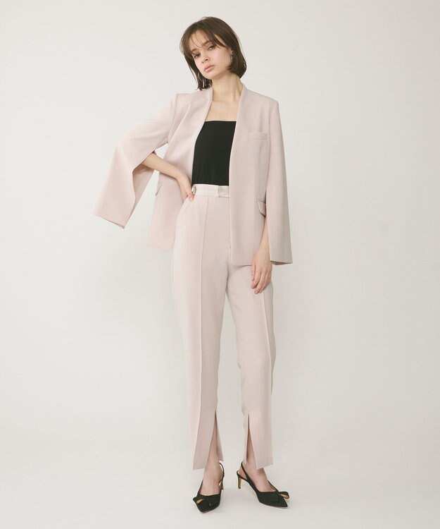 GRACE CONTINENTAL インサイドスリットスリムパンツ ベージュ