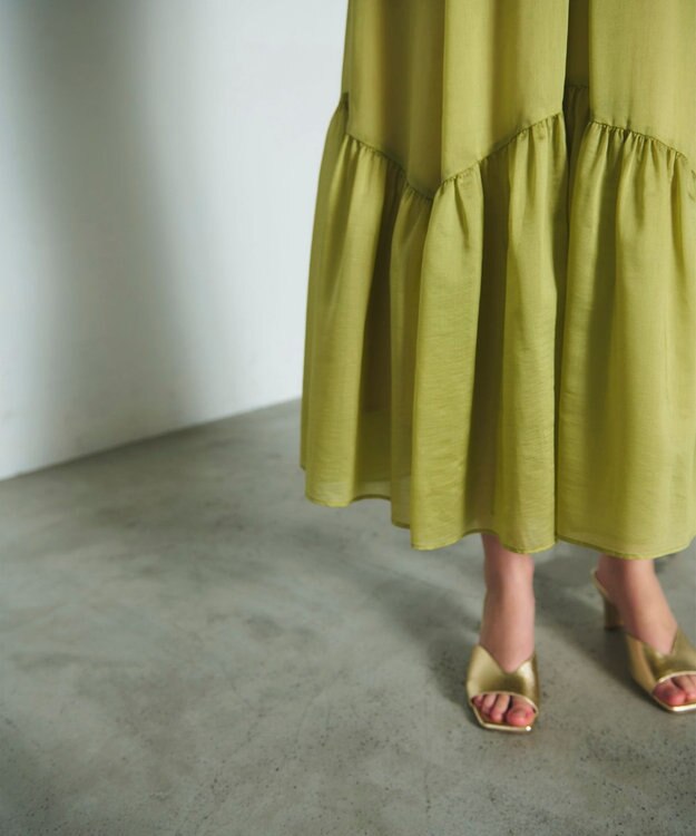GRACE CONTINENTAL ティアードボリュームスカート イエロー