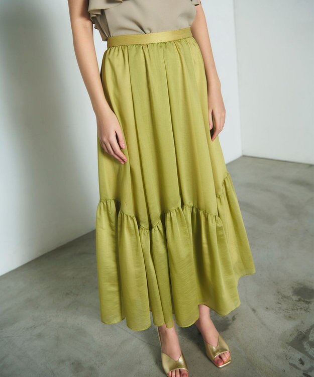 GRACE CONTINENTAL ティアードボリュームスカート イエロー