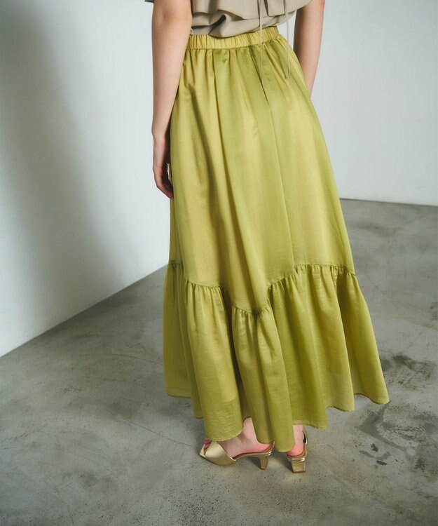 GRACE CONTINENTAL ティアードボリュームスカート イエロー