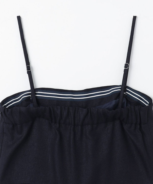 GRACE CONTINENTAL リネンタッチビスチェサロペ ネイビー