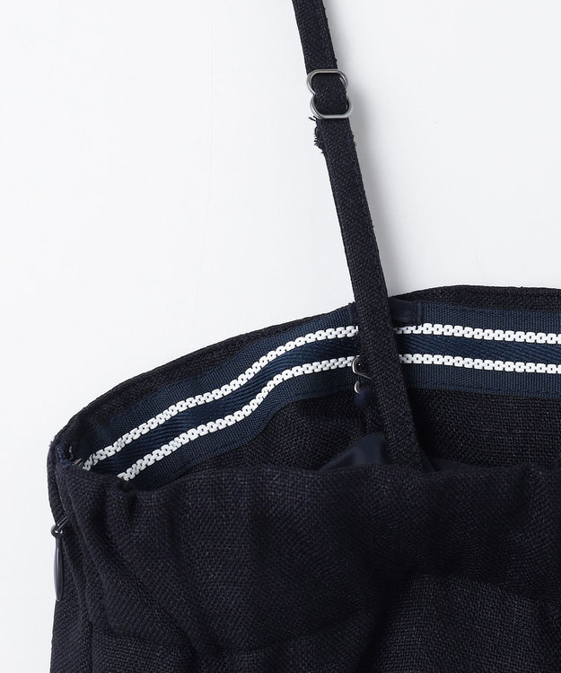 GRACE CONTINENTAL リネンタッチビスチェサロペ ネイビー