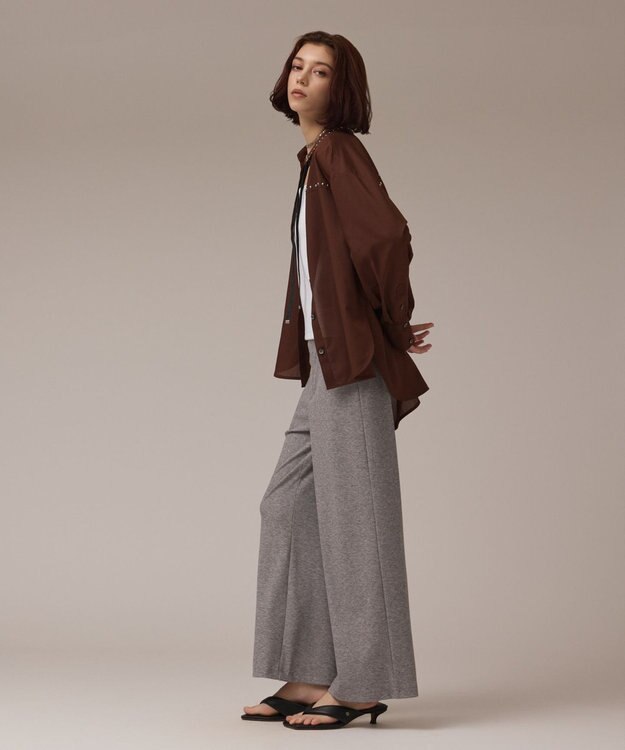 GRACE CONTINENTAL メタルホットフィットシャツ ブラウン