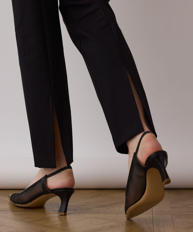 GRACE CONTINENTAL ストレッチテーパードパンツ ブラック