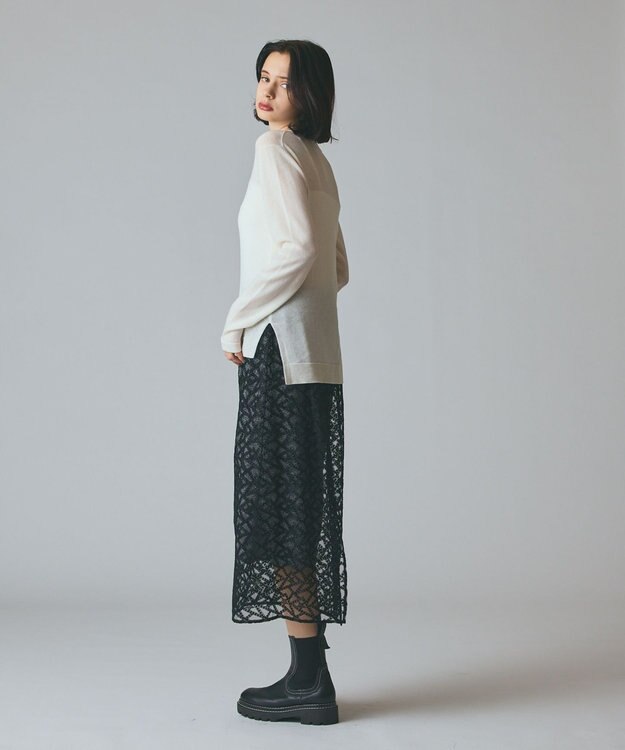 GRACE CONTINENTAL ボウ付ニットトップ ホワイト