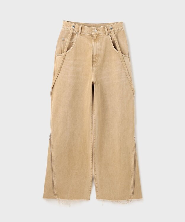 GRACE CONTINENTAL サス付zipデニムパンツ ベージュ