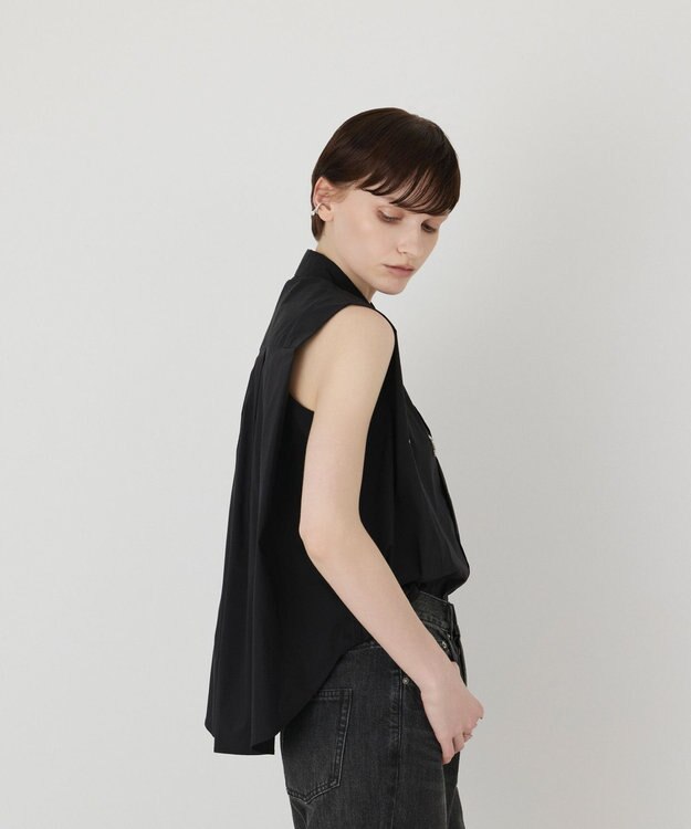 GRACE CONTINENTAL ビジューノースリーブシャツ ブラック