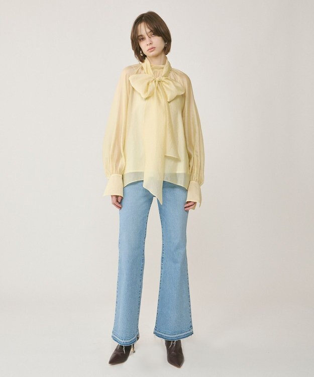 GRACE CONTINENTAL シアーボウタイブラウス イエロー