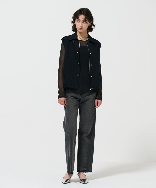 GRACE CONTINENTAL マットツイルタックジレ ブラック