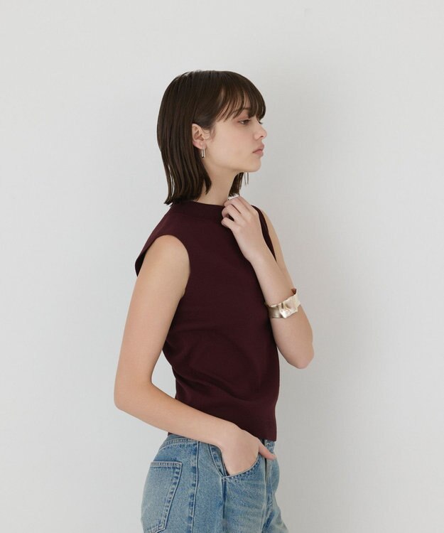 GRACE CONTINENTAL ハイネックニットトップ ブラウン