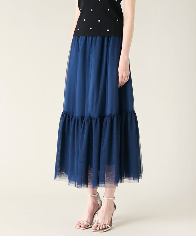 GRACE CONTINENTAL ツイル2WAY スカート ブルー