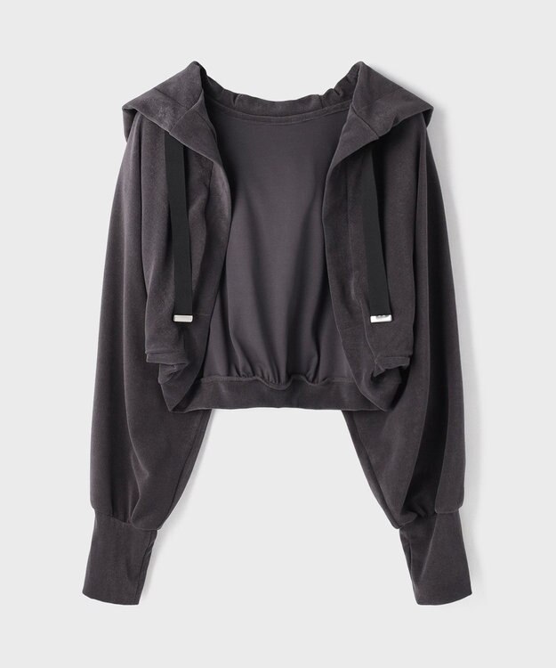 GRACE CONTINENTAL ルーズパーカーsetトップ チャコール