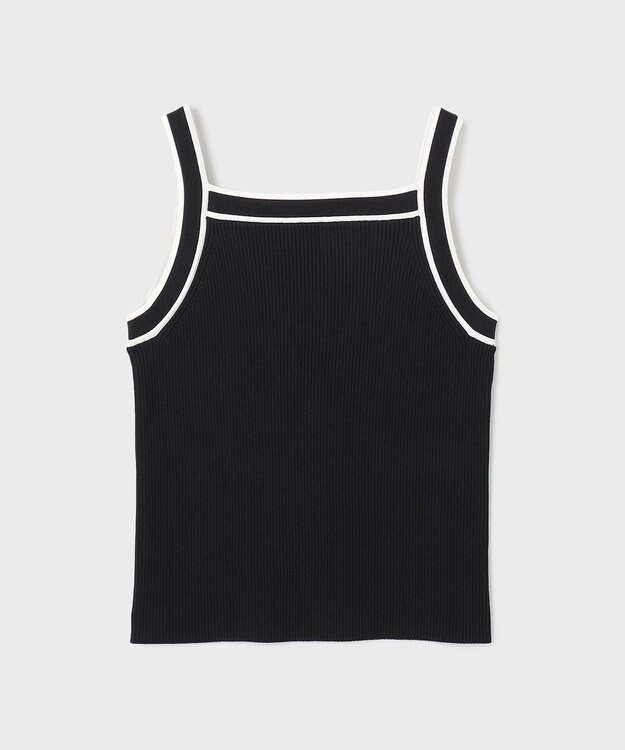 GRACE CONTINENTAL バイカラーリブニットトップ ブラック