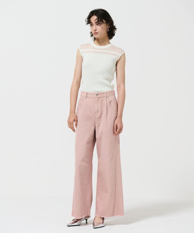 GRACE CONTINENTAL リブシアーニットトップ ホワイト