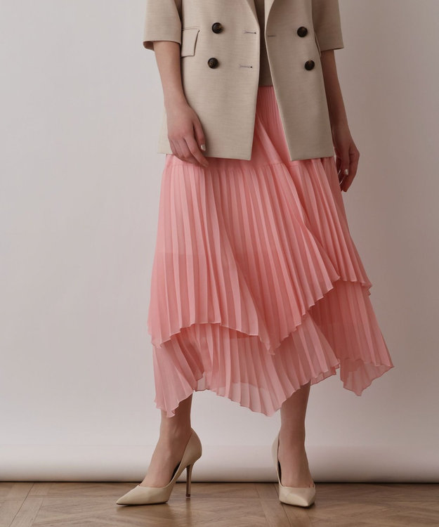 GRACE CONTINENTAL イレギュラープリーツスカート ピンク