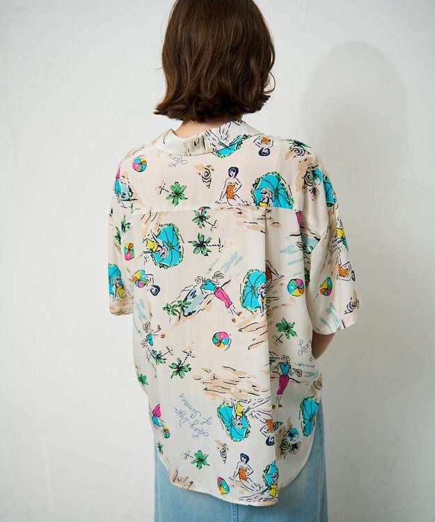 GRACE CONTINENTAL リゾートプリントシャツ キナリ