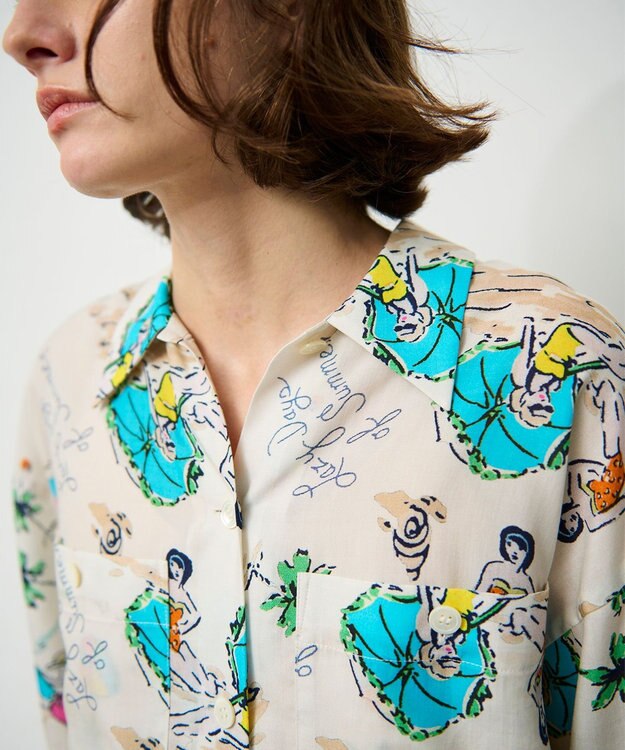 GRACE CONTINENTAL リゾートプリントシャツ キナリ