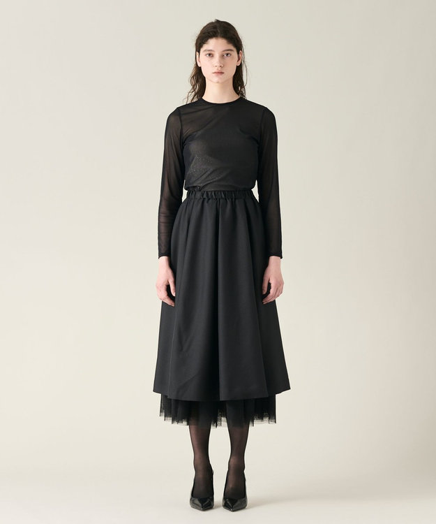 GRACE CONTINENTAL チュールシアートップ ブラック