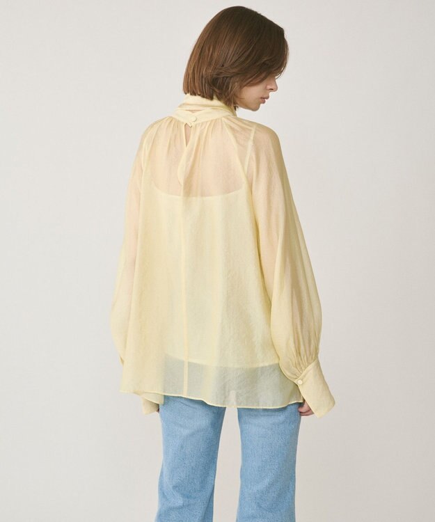 GRACE CONTINENTAL シアーボウタイブラウス イエロー