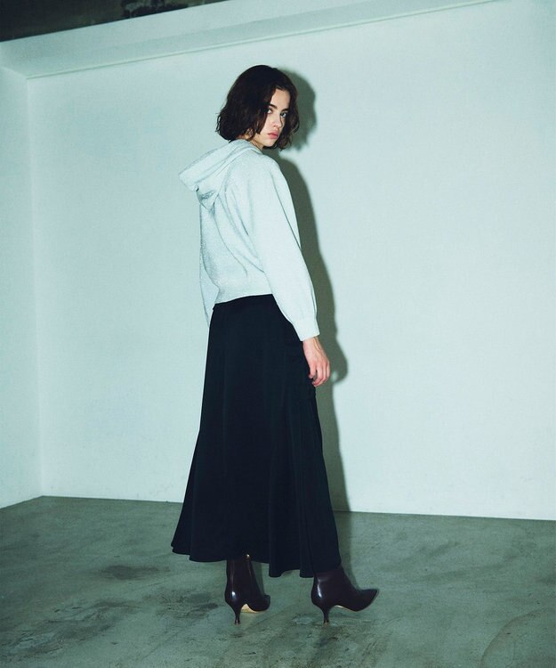 GRACE CONTINENTAL ラメニットパーカー ホワイト