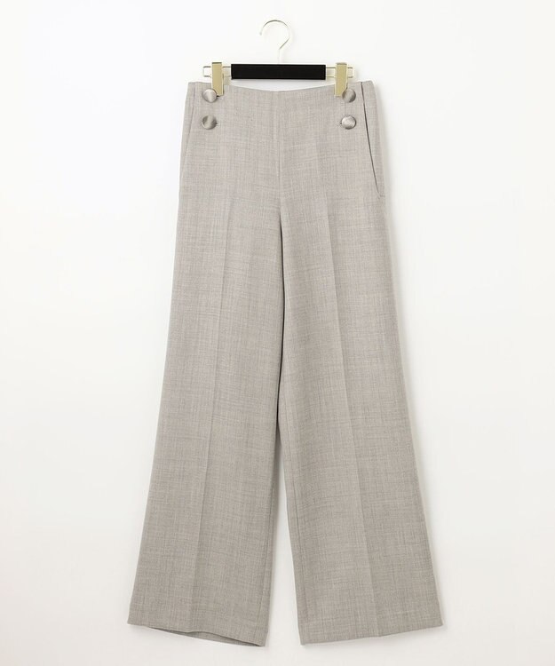 GRACE CONTINENTAL ウールストレッチセミワイドパンツ グレー