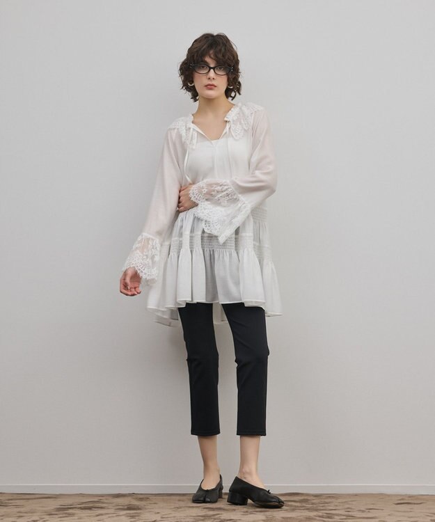 GRACE CONTINENTAL レースカラーチュニックブラウス ホワイト