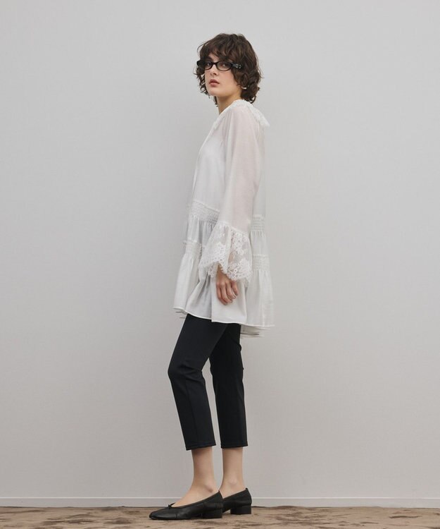 GRACE CONTINENTAL レースカラーチュニックブラウス ホワイト