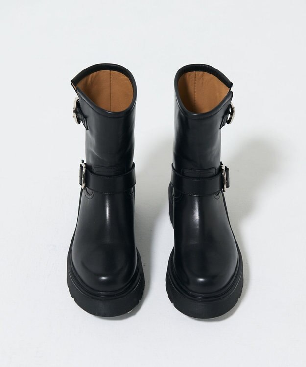 GRACE CONTINENTAL ANGERO　BERVICATO ベルトショートブーツ ブラック