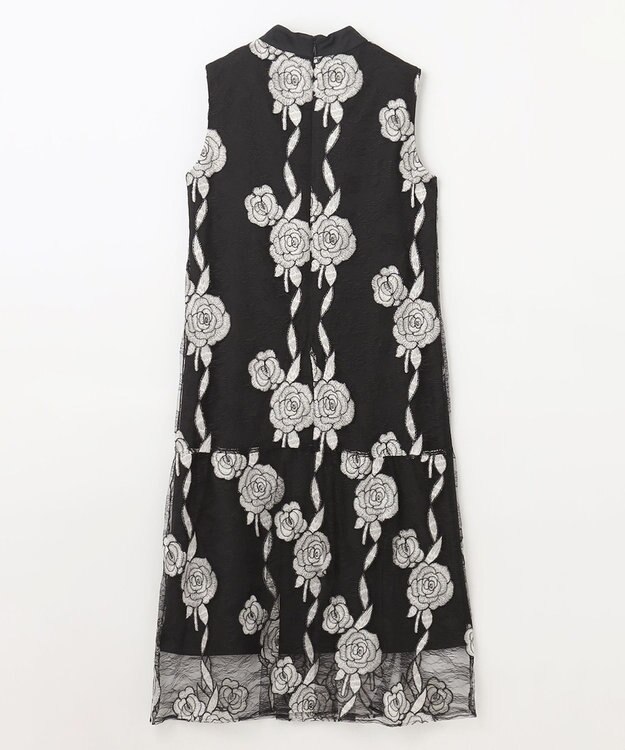 GRACE CONTINENTAL ハイネック刺繍ワンピース ブラック