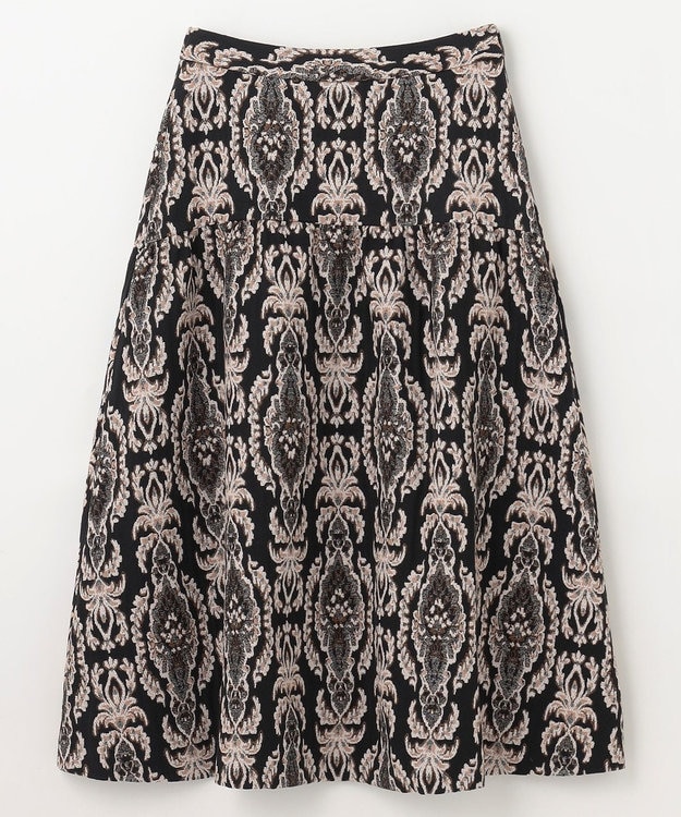 GRACE CONTINENTAL オーナメントジャガードスカート ブラック