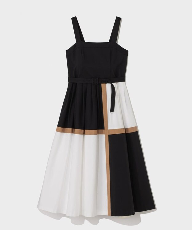 GRACE CONTINENTAL ライン配色キャミドレス ブラック