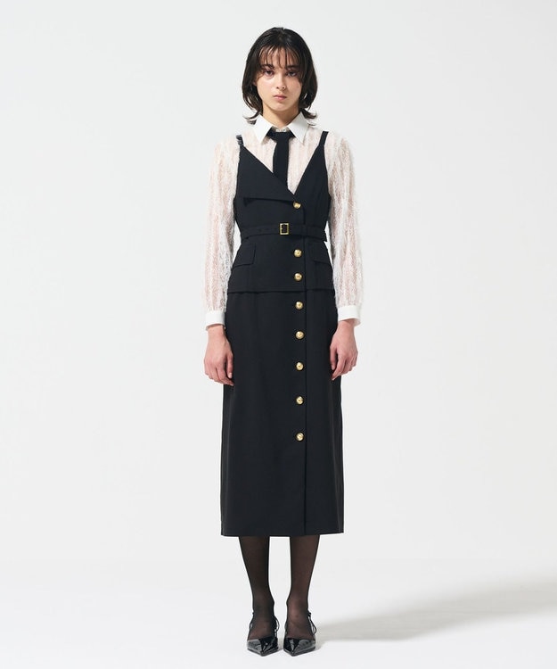 GRACE CONTINENTAL タイトテーラージャンパースカート ブラック