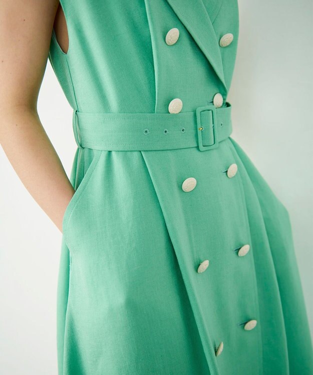 GRACE CONTINENTAL テーラーフレアワンピース ライトグリーン