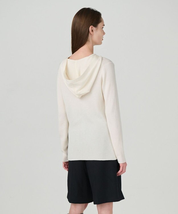 GRACE CONTINENTAL メリノウールリブフーディー ホワイト