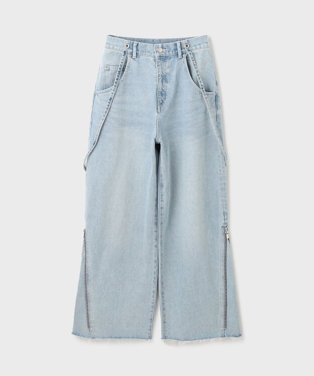 GRACE CONTINENTAL サス付zipデニムパンツ サックス