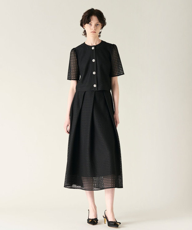 GRACE CONTINENTAL レースタックスカート ブラック