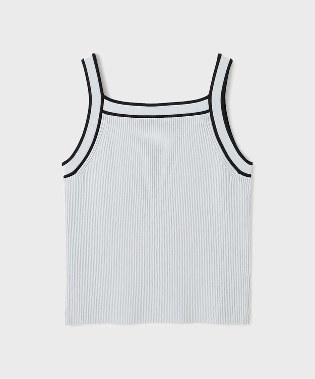 GRACE CONTINENTAL バイカラーリブニットトップ ブルー