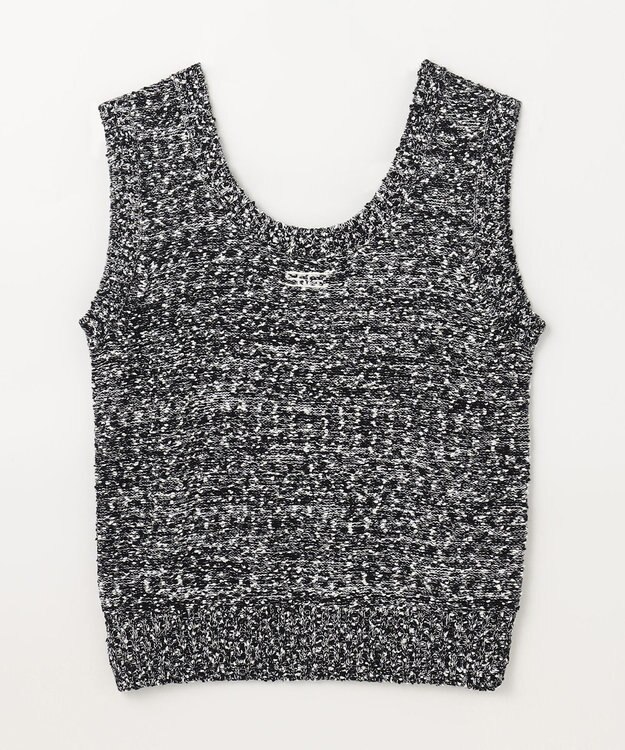 GRACE CONTINENTAL ネップツイードニットノースリーブ ブラック