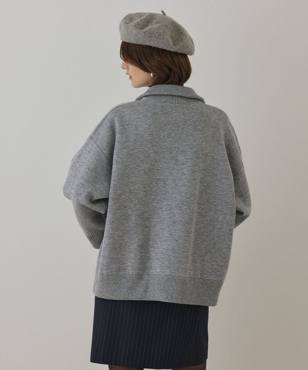 GRACE CONTINENTAL ハーフジップニットトップ グレー